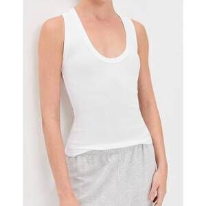 NEW PERFECTWHITETEE jordan ribbed u neck tank in white